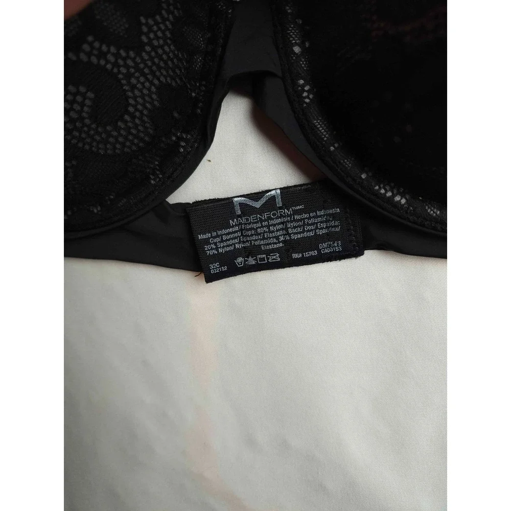 Maidenform One Fab Fit 2.0 T-Shirt Bra Women Size 32C Black Underwire FM7543 NWT